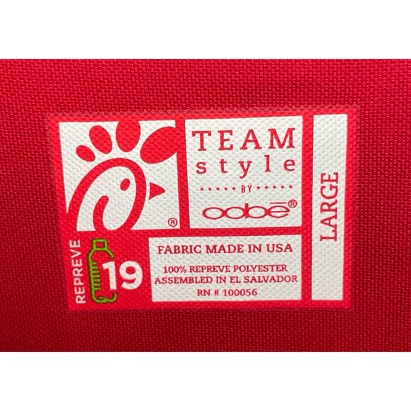 Chick-Fil-A Oobe Team Style Uniform Employee Large Short Sleeve Red Polo Shirt - Picture 4 of 5